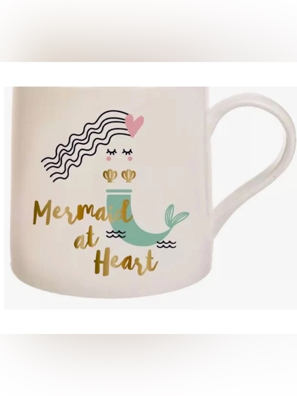 Slant Collections Mermaid at Heart Jumbo Mug 20oz Pink Heart Inside